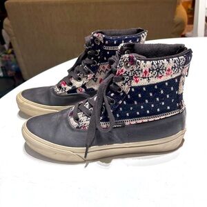 *rare* VANS Nordic Fair Isle Sweater Zip-up Sk8 Hi size 6
